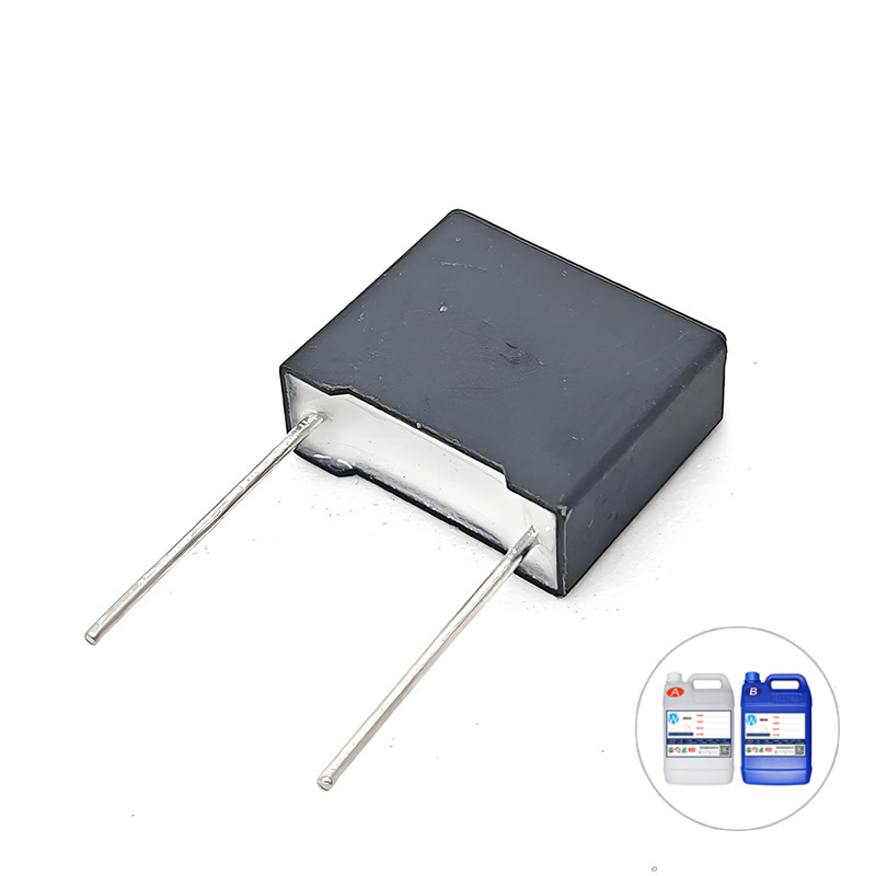 Flame-retardant and high-temperature resistant potting compound for capacitors