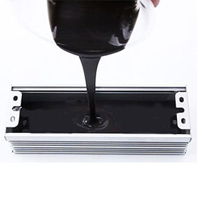 Added silicone black potting adhesive 1:1