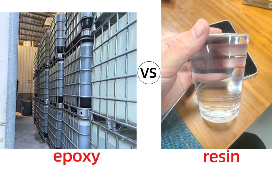 Epoxy vs Resin comparison showing finished projects made with both materials